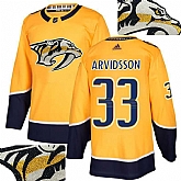 Predators #33 Arvidsson Gold With Special Glittery Logo Adidas Jersey,baseball caps,new era cap wholesale,wholesale hats